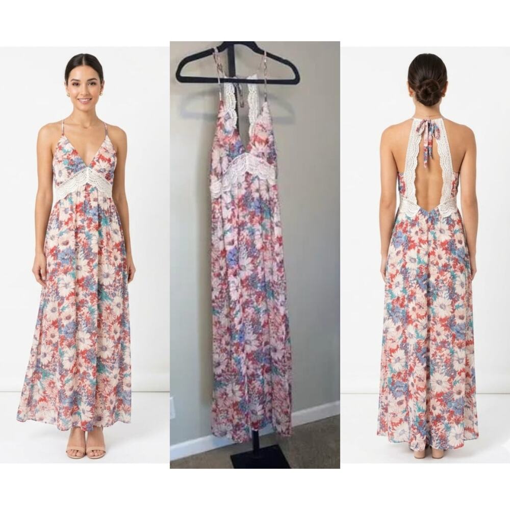 Anna Kay Boho Maxi Dress – Floral Lace Detail 🌸✨ - Picture 1 of 11